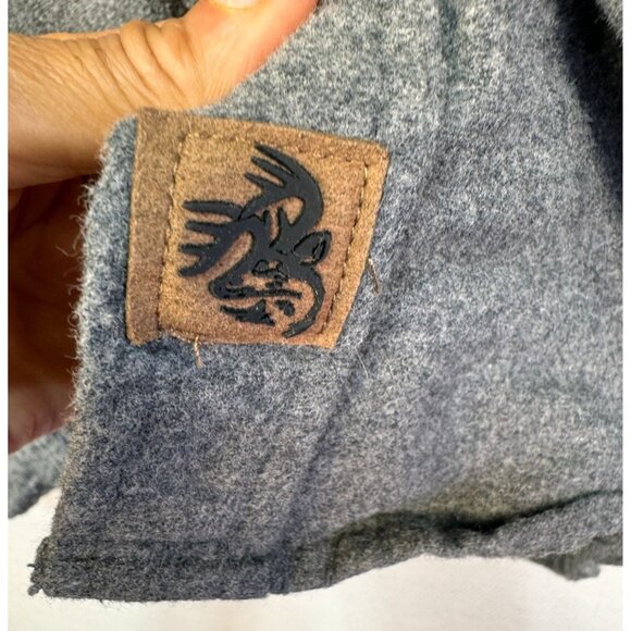 Legendary Whitetails Mens Buck Camp Flannel Shirt LG Gray Corduroy Collar Cuffs - Picture 5 of 11